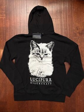 Blackcraft Cult Lucipurr Cat Graphic Hoodie - Black, Size XL, NWOT